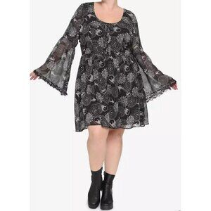 The Witcher Yennefer Symbols Bell Sleeve Dress Size XS Goth Gamer Cosplay Lace